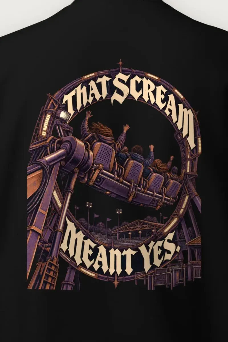 "That Scream Meant Yes" Heavy Blend Unisex Crewneck Sweatshirt - the graphic up close