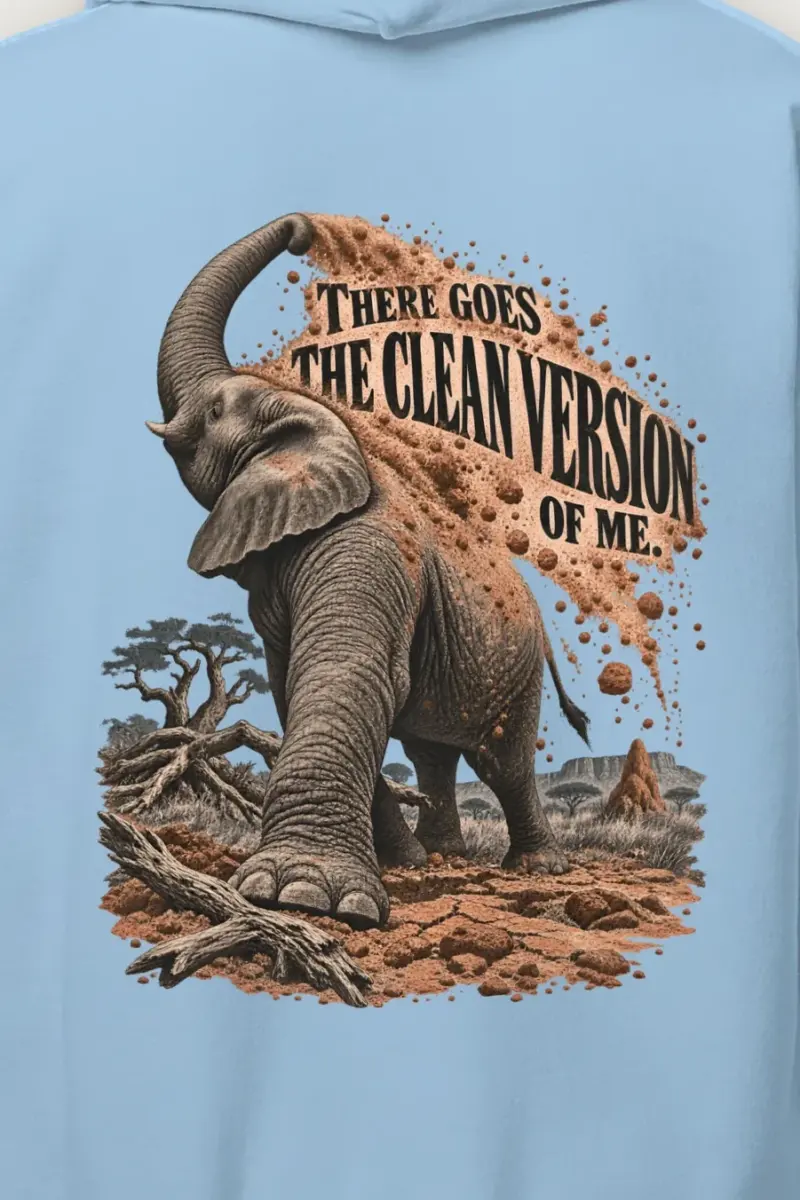 "The Clean Version of Me" Heavy Blend Unisex Pullover Hoodie - the graphic up close
