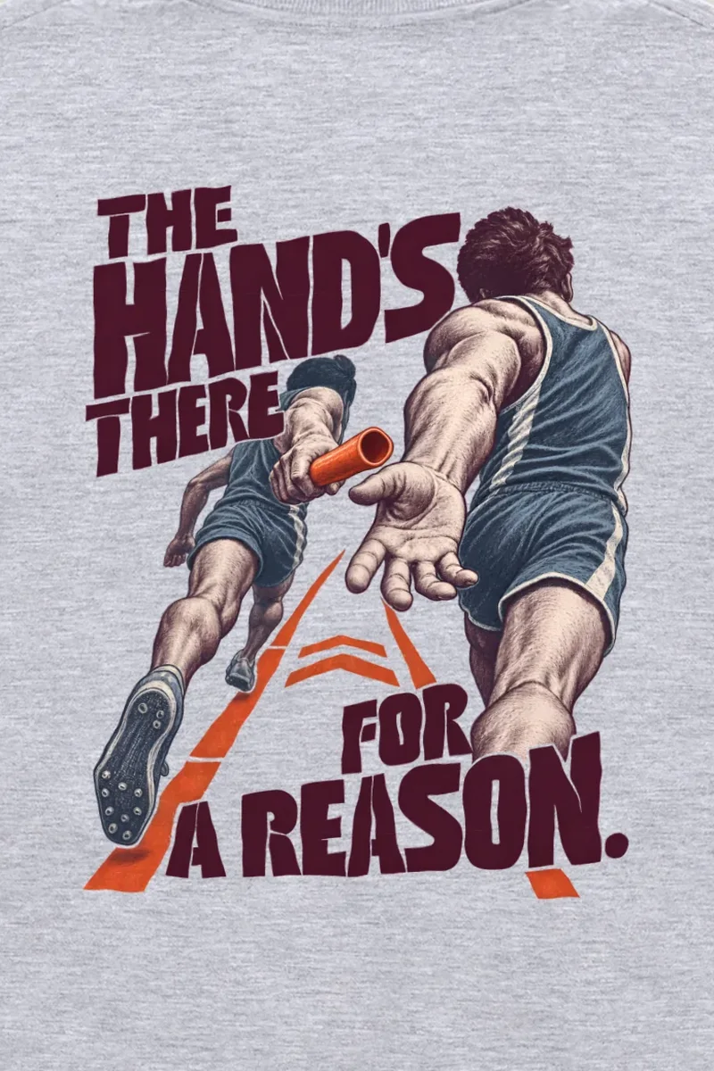 "The Hand’s There for a Reason" Unisex Longsleeve T-shirt - the graphic up close