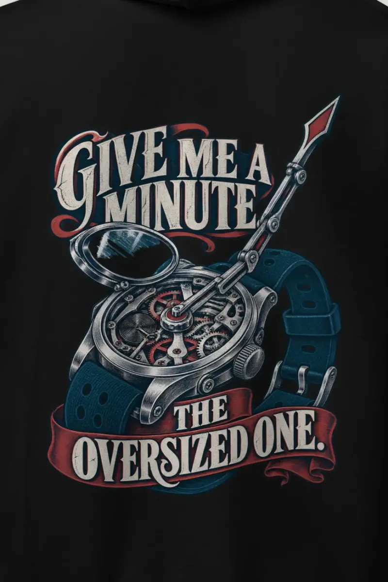 "The Oversized One" Heavy Blend Unisex Pullover Hoodie - the graphic up close