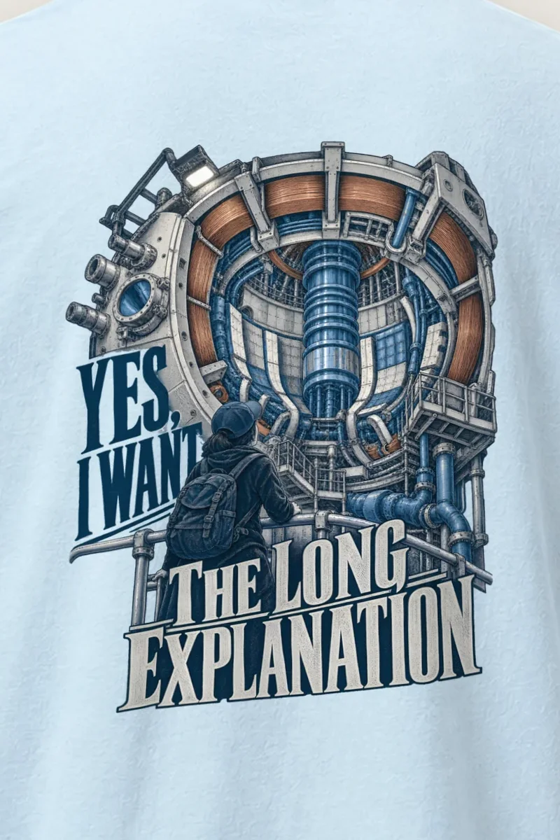 "Yes, I Want The Long Explanation" Heavyweight Unisex Crewneck T-shirt - the graphic up close